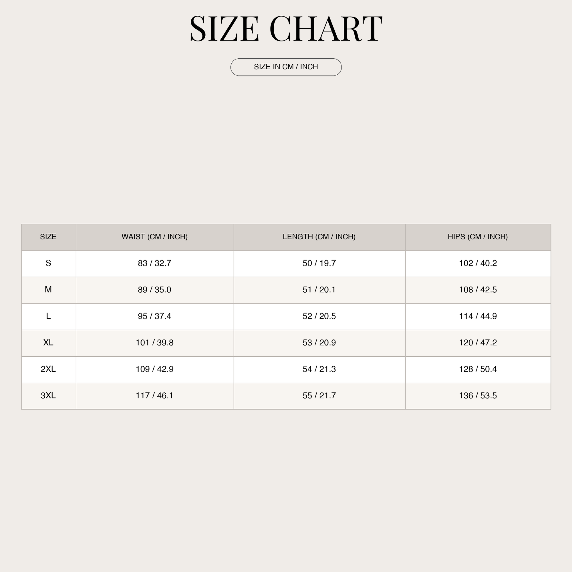 Size Chart