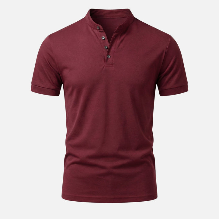 Tailored Soft Knit Shirt with Stand Collar for Men
