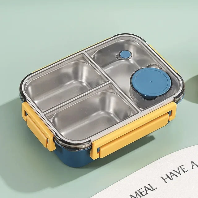 Thermos Lunch Box – 3 Compartments with Leak-Proof Stainless Steel for School 12