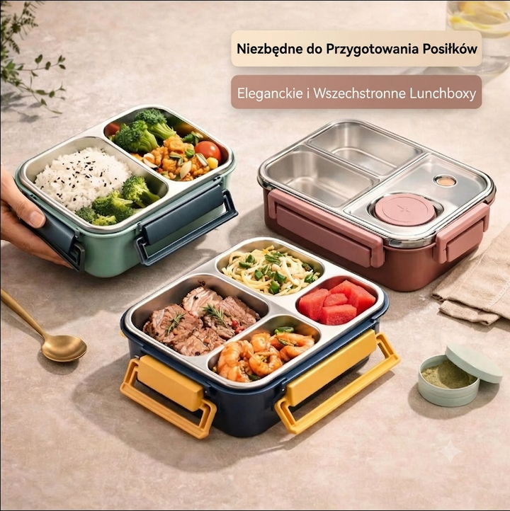 Thermos Lunch Box – 3 Compartments with Leak-Proof Stainless Steel for School 3