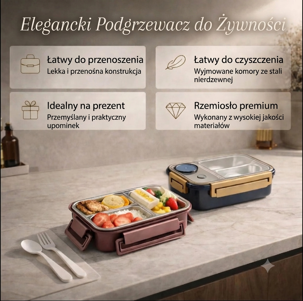 Thermos Lunch Box – 3 Compartments with Leak-Proof Stainless Steel for School 6