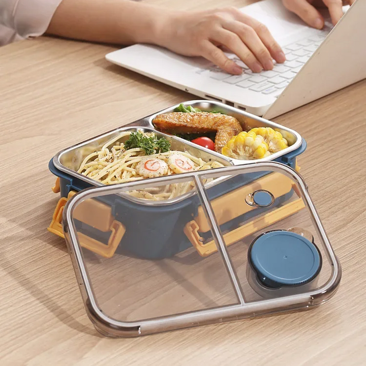 Thermos Lunch Box – 3 Compartments with Leak-Proof Stainless Steel for School 7