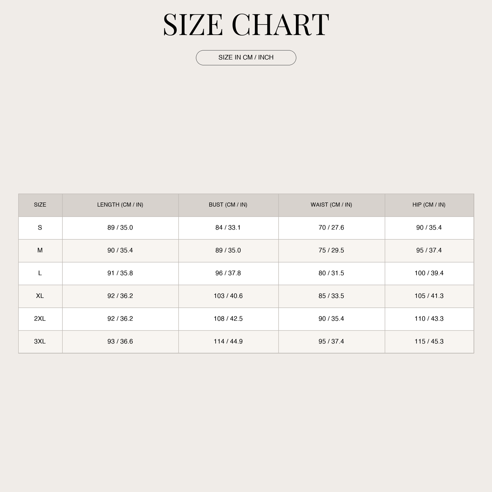 Size Chart