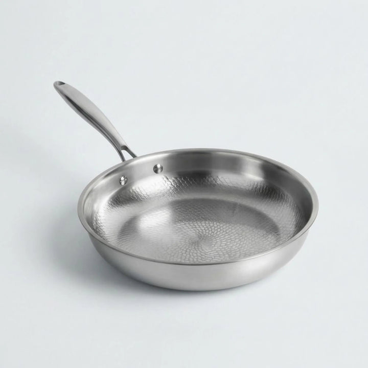 Titanium Frying Pan – With Hammered Base Structure for Less Oil and Including Glass Lid 9