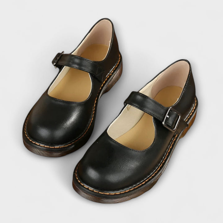 Chunky Sole Mary Jane Flats with Buckle Strap for Women