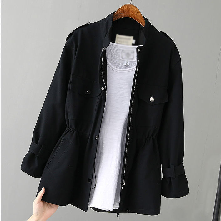 Twill_Utility_Jacket_Upright_Collar_Cargo_Pockets_for_Women_2