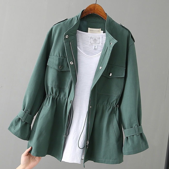 Twill_Utility_Jacket_Upright_Collar_Cargo_Pockets_for_Women_3