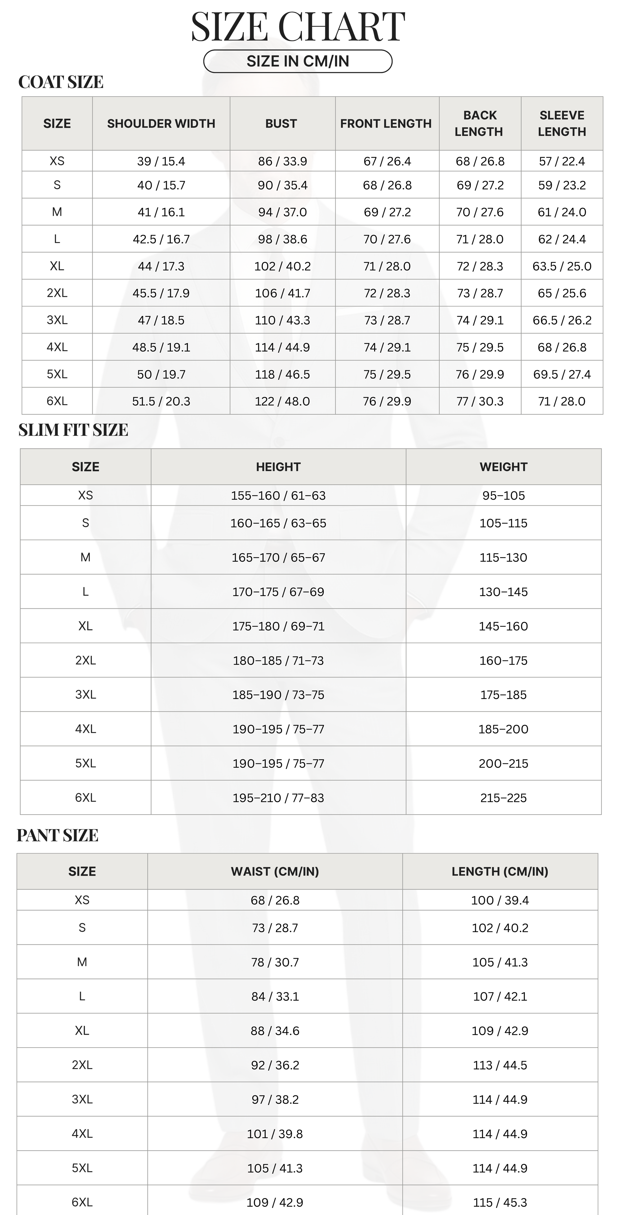 Size Chart