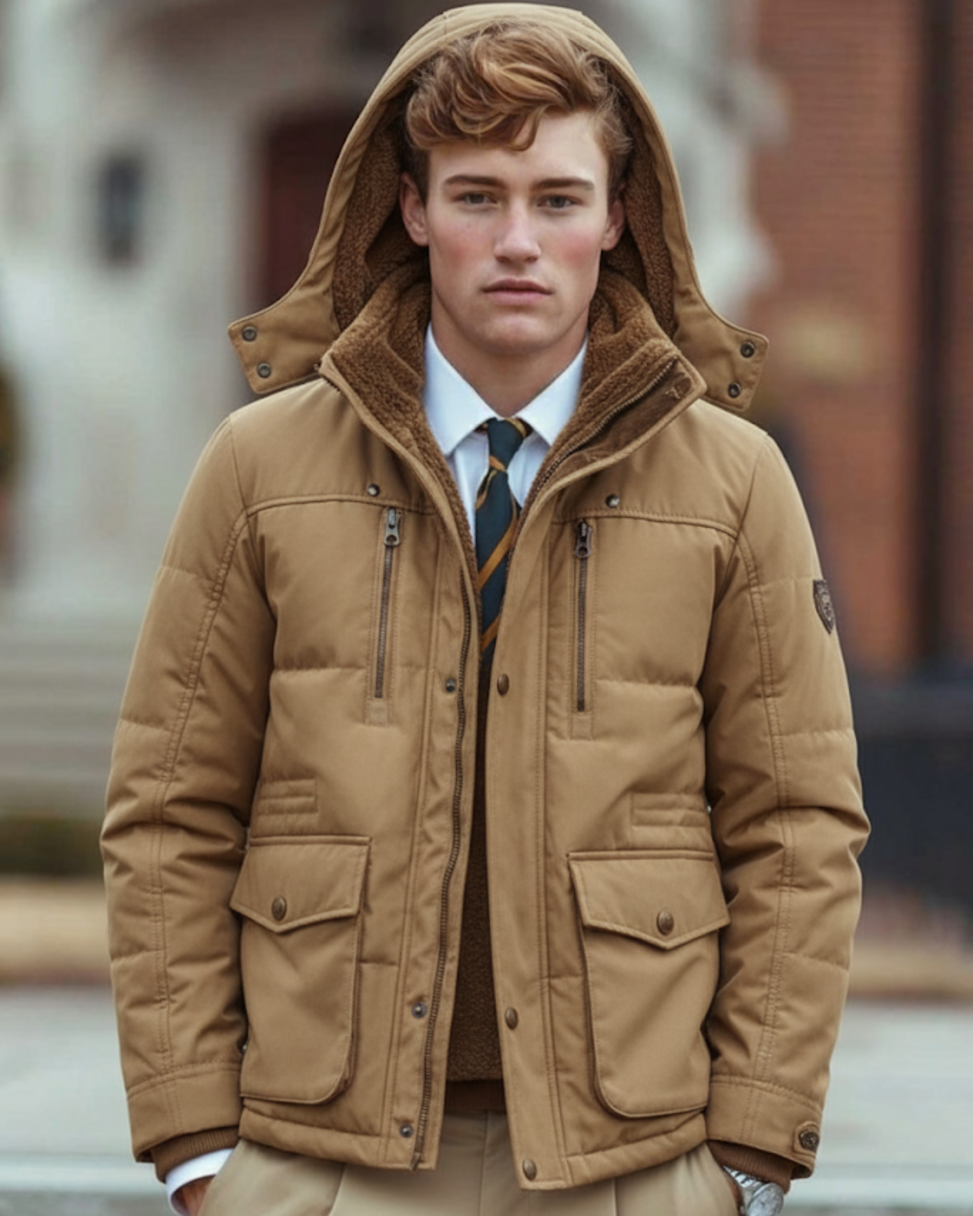 Cecole | Men’s Thick Winter Coat with Hood and Deep Pockets