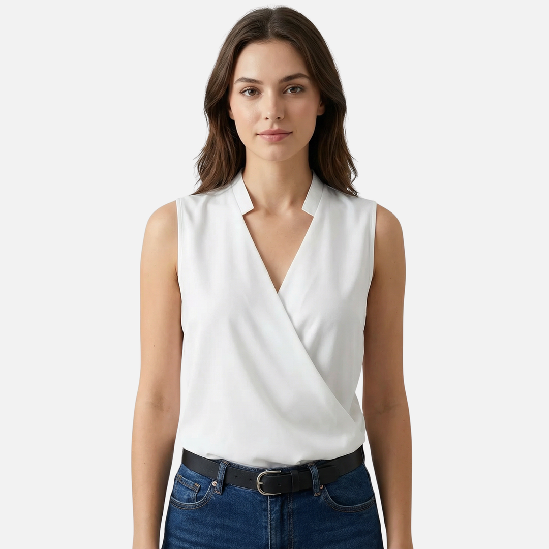 V-Neck Top with Wrap Front for Women