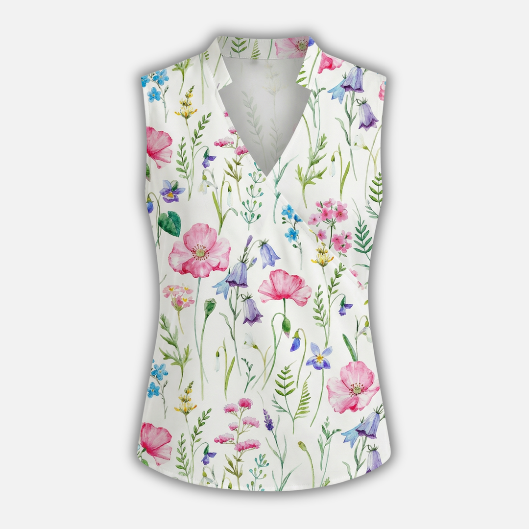V-Neck Top with Wrap Front for Women