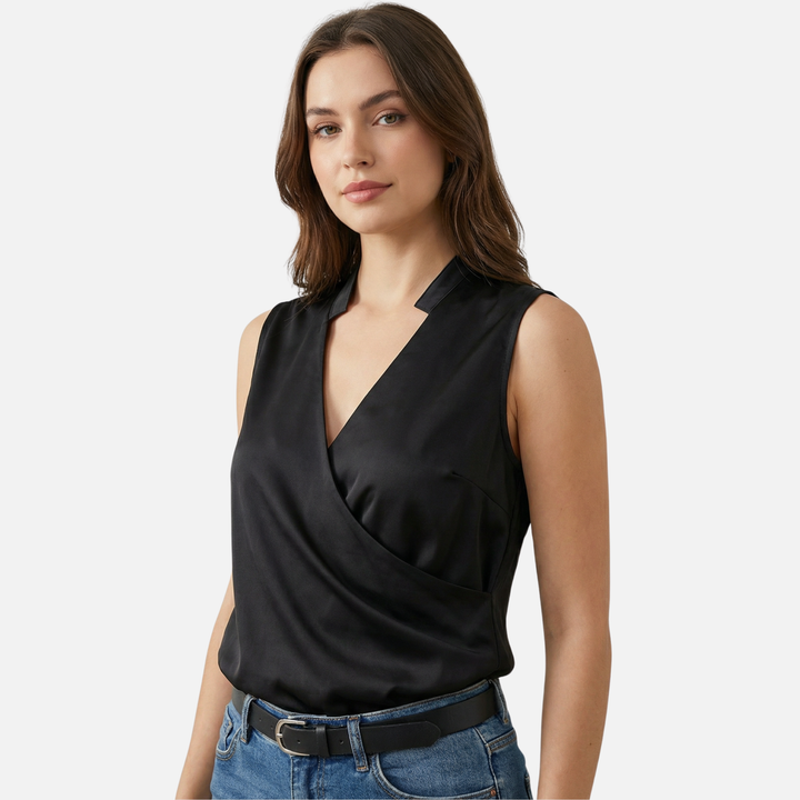 V-Neck Top with Wrap Front for Women