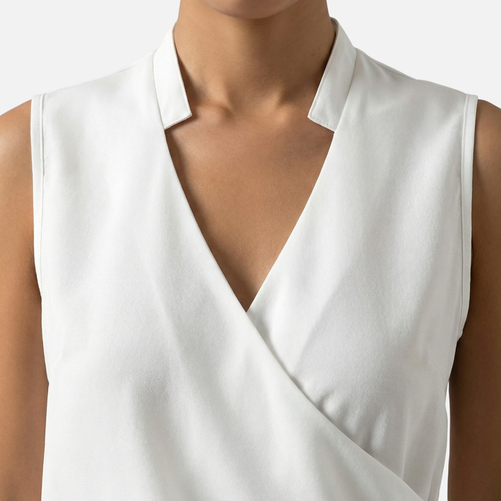 V-Neck Top with Wrap Front for Women