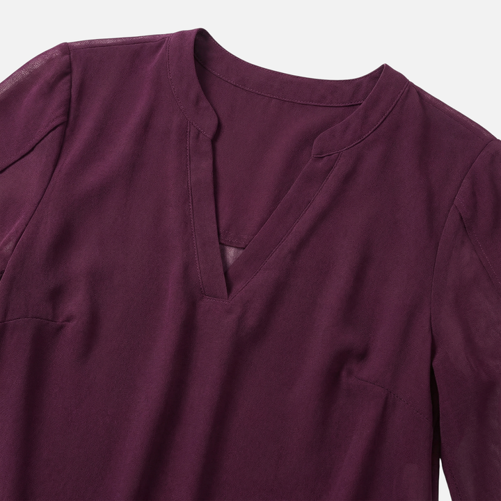V_Neck_Slit_Sleeve_Tiered_Hem_Chiffon_Top_for_Women_18