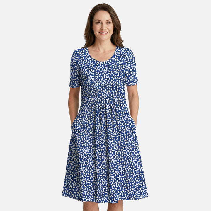 Viscose Mid-Length Dress with Self-Tie Belt for Women