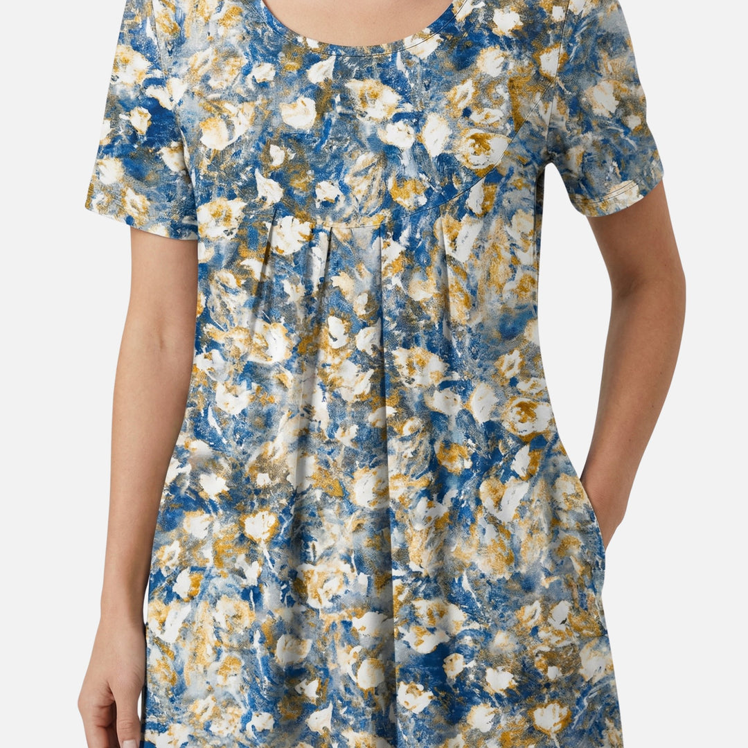 Viscose Mid-Length Dress with Self-Tie Belt for Women