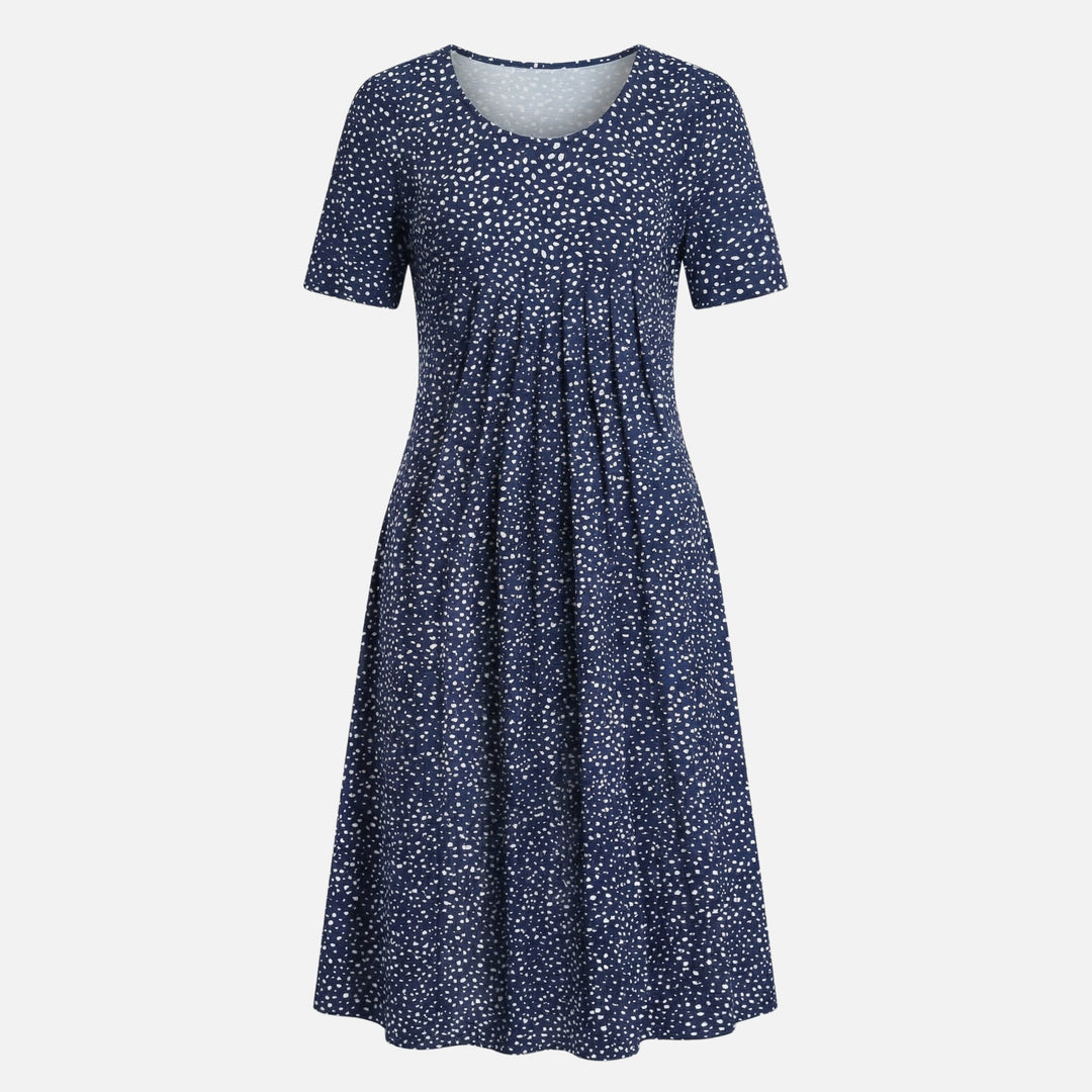 Viscose Mid-Length Dress with Self-Tie Belt for Women