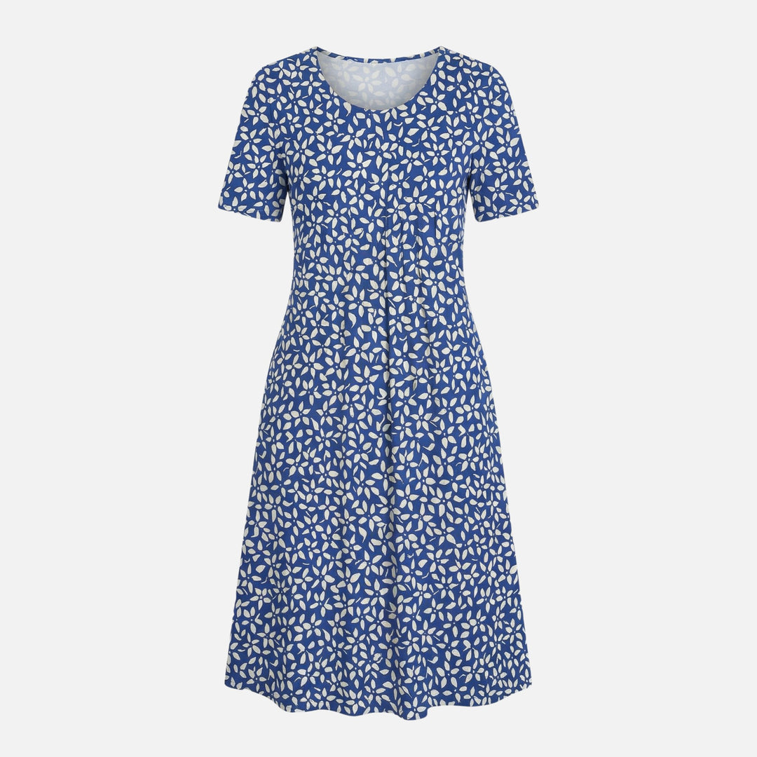 Viscose Mid-Length Dress with Self-Tie Belt for Women