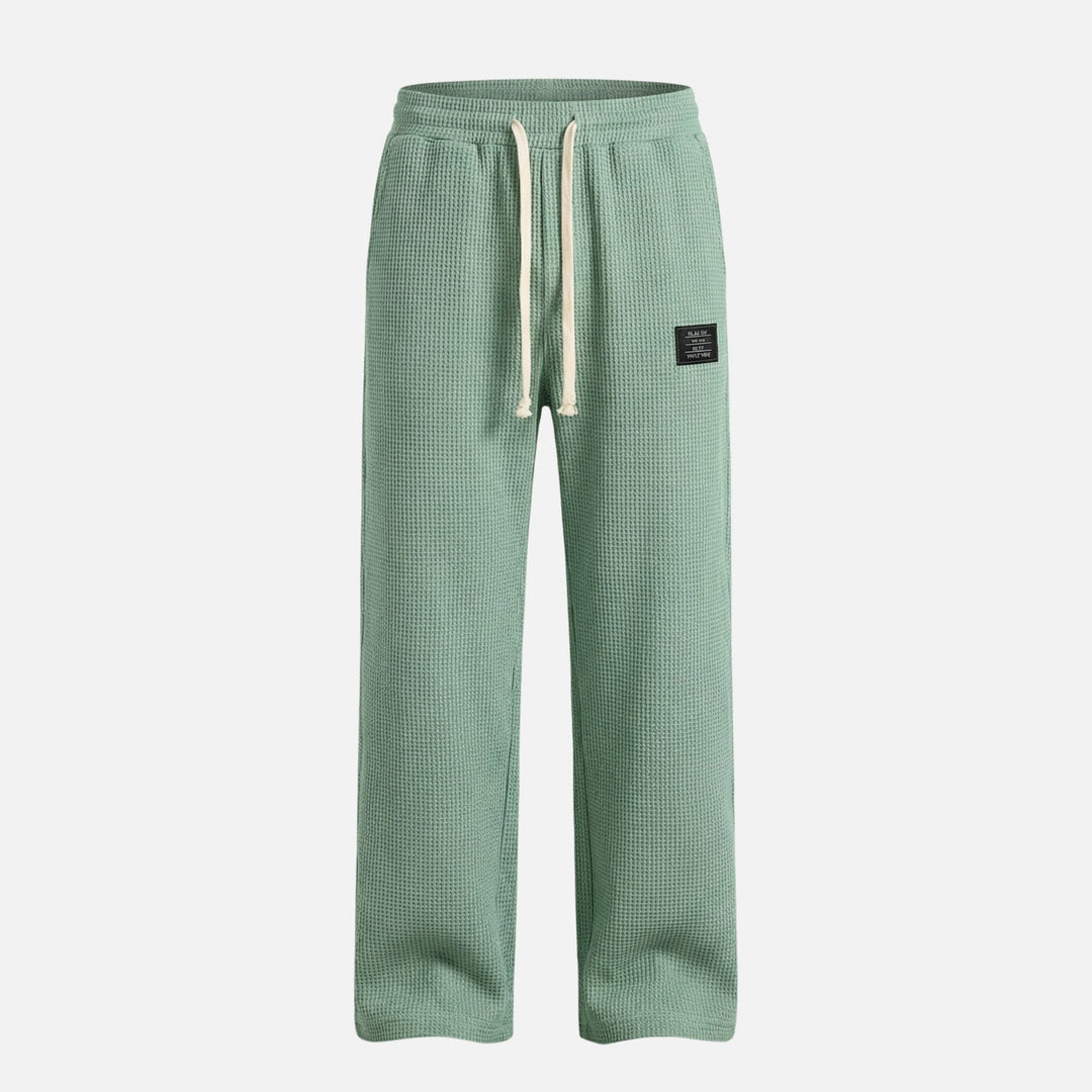 Waffle-Textured Pants with Convenient Pockets for Men