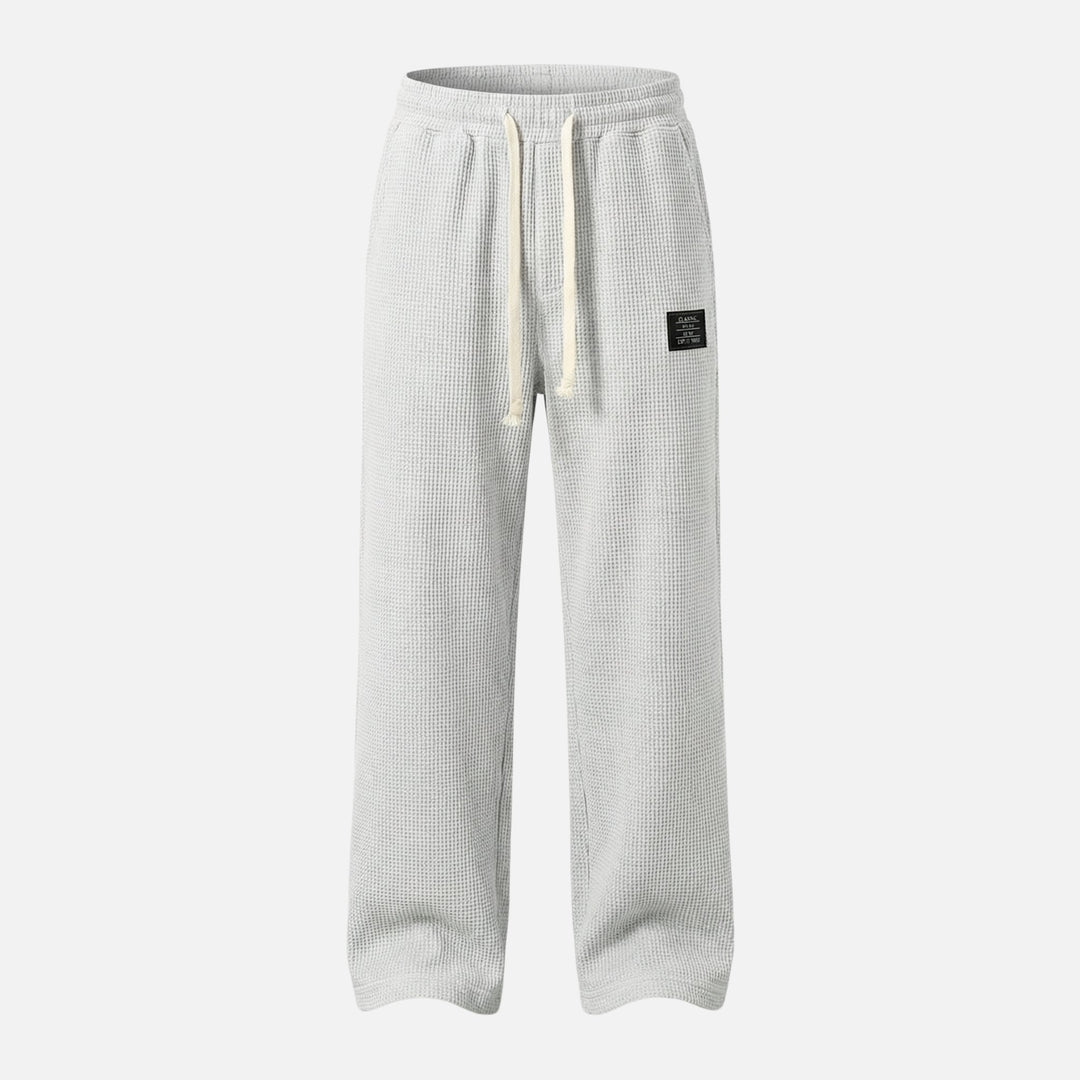 Waffle-Textured Pants with Convenient Pockets for Men