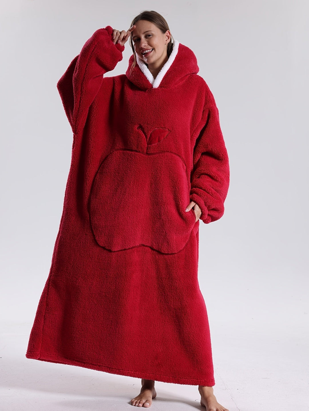 Warming Wearable Blanket Pullover – Cozy with Hood and Sleeves 13