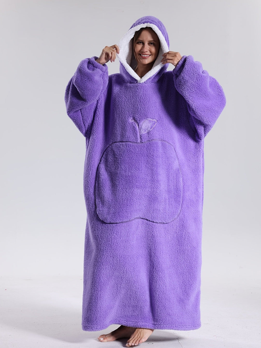 Warming Wearable Blanket Pullover – Cozy with Hood and Sleeves 7