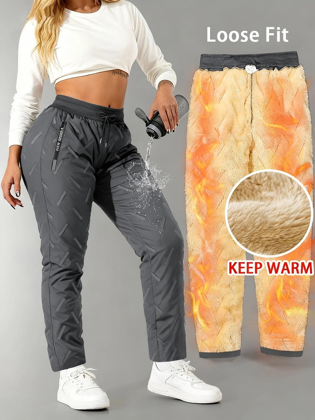 Water-repellent Thermal Pants – Warm Fleece Lining 33