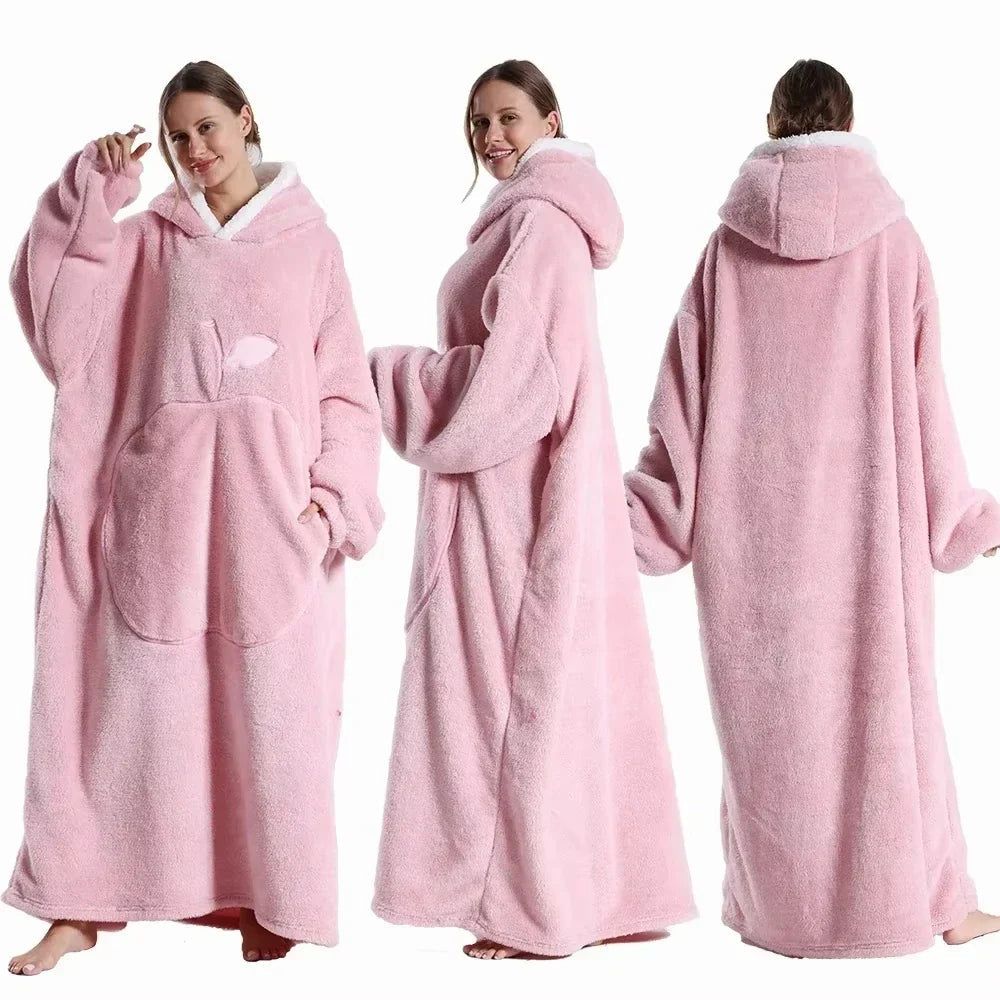 Wearable Fleece Hoodie Blanket – With Hood and Kangaroo Pocket 10
