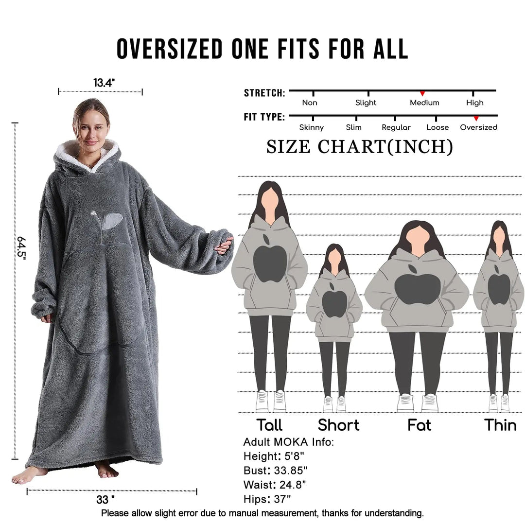 Wearable Fleece Hoodie Blanket – With Hood and Kangaroo Pocket 12