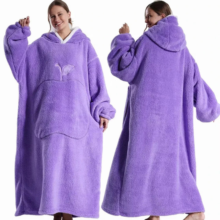 Wearable Fleece Hoodie Blanket – With Hood and Kangaroo Pocket 9