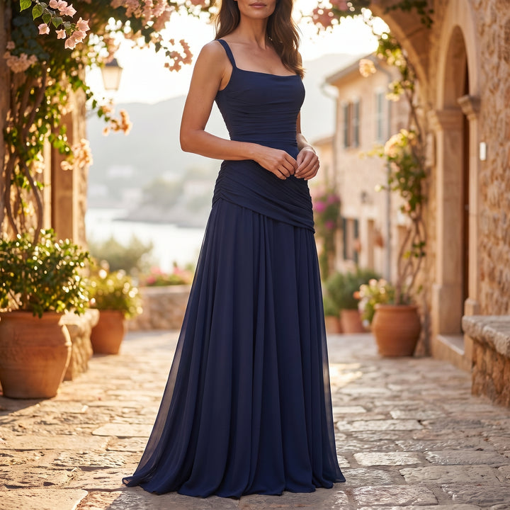 Wedding Guest Dress with Flowy Chiffon Fabric for Women