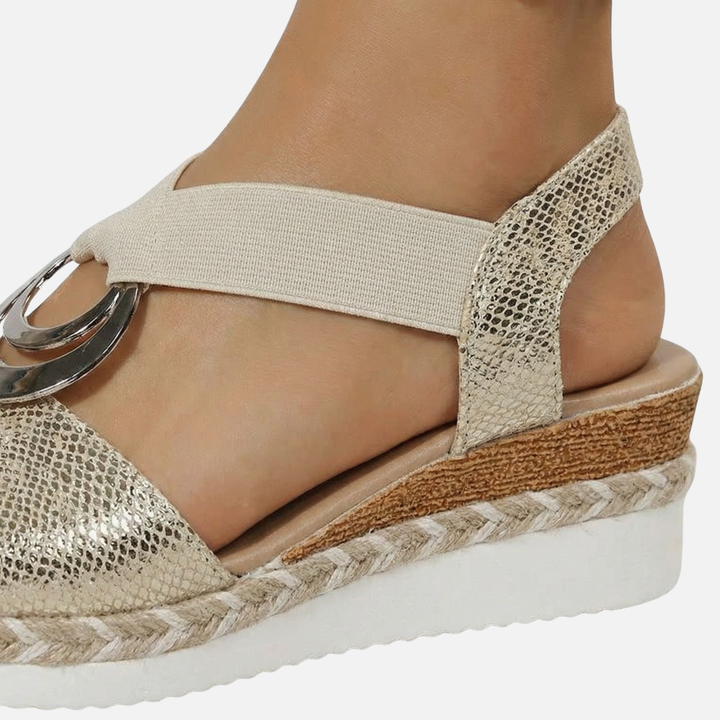 Wedge Summer Sandals with Elasticated Strap for Women