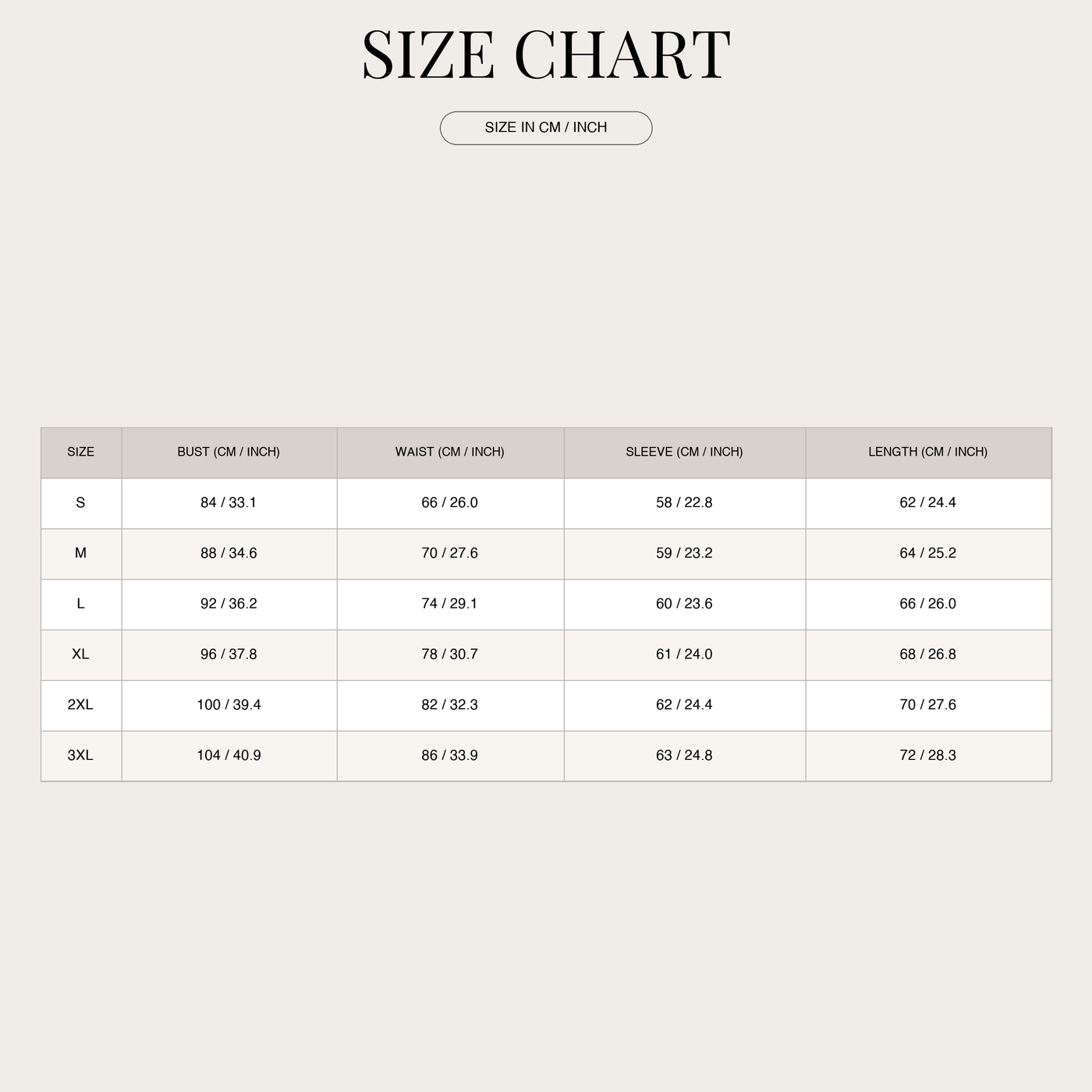 Women's Charming Sweater – V-Neck with Ribbed Knit and Heart Buttons size chart