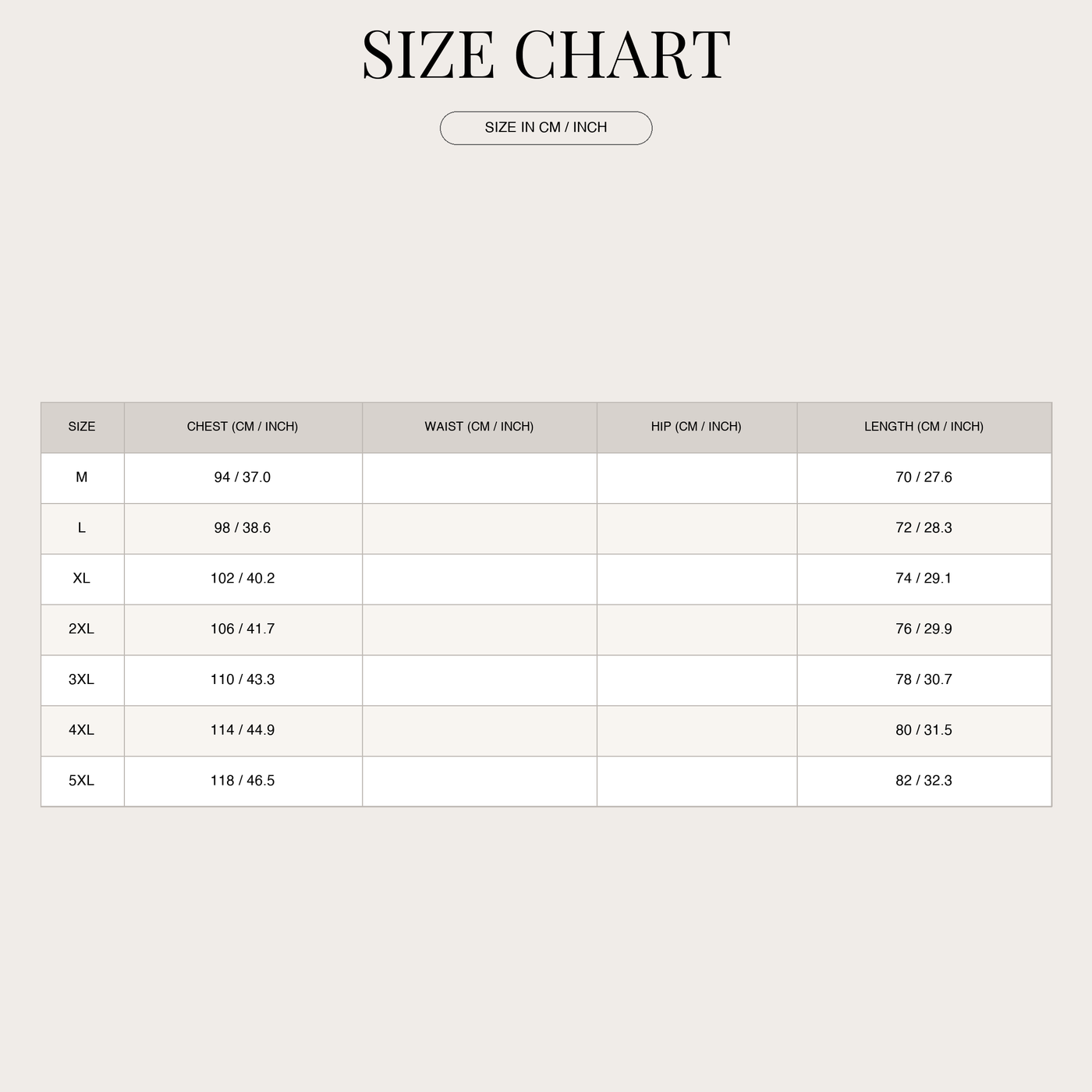 Women's Classic Trench Coat – With Classic Cut and Design size chart
