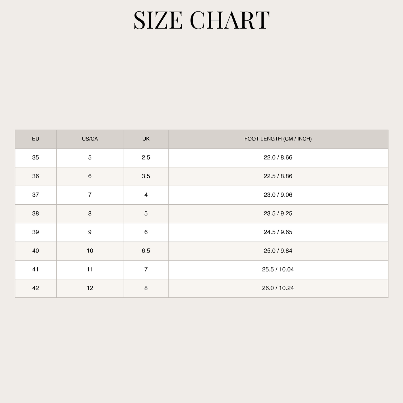 Women's Embroidered Western Boots – Low Heel and Mid-Height Shaf size chart