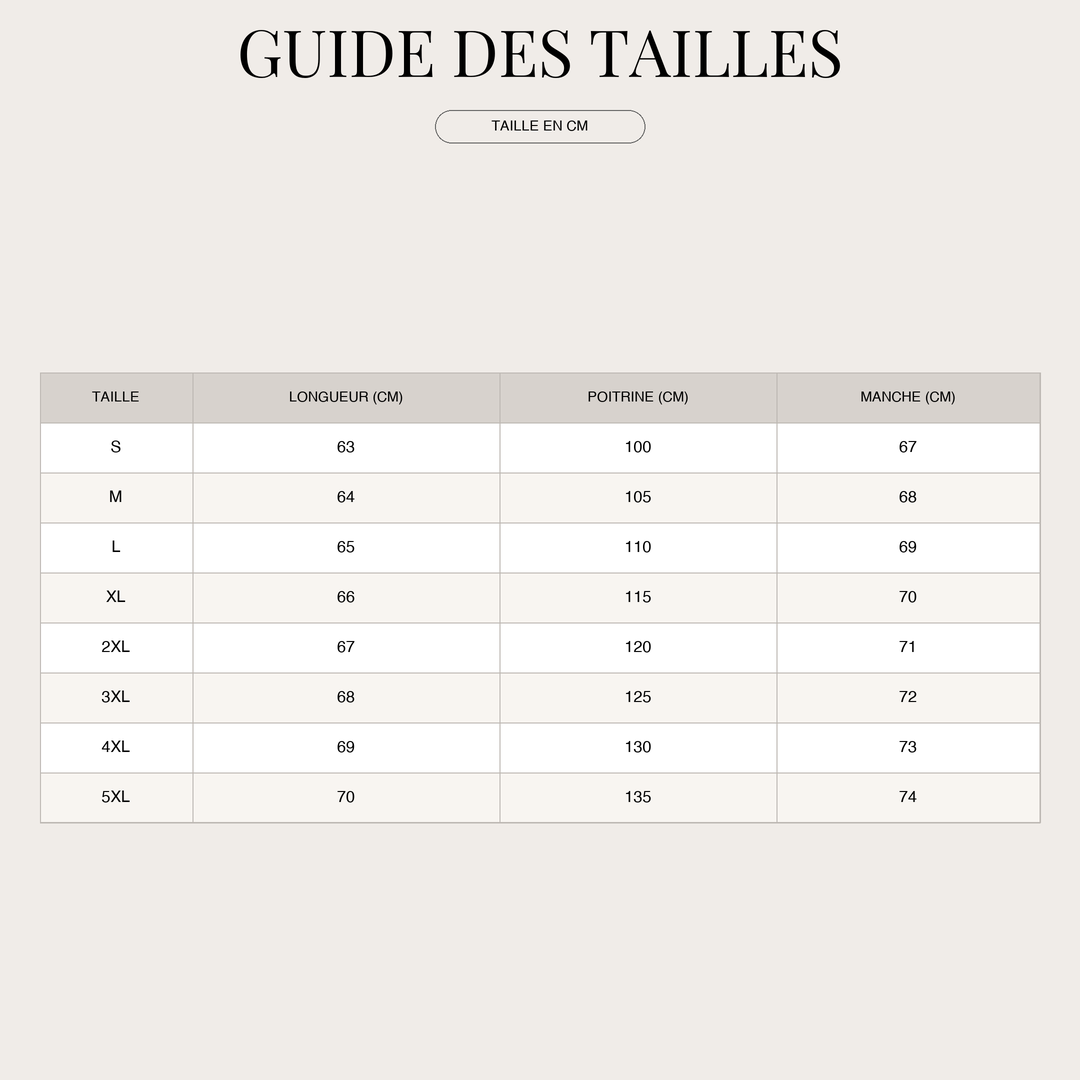 Sweat à capuche pour Femme – Zip intégral et Motif rayé féminin size chart