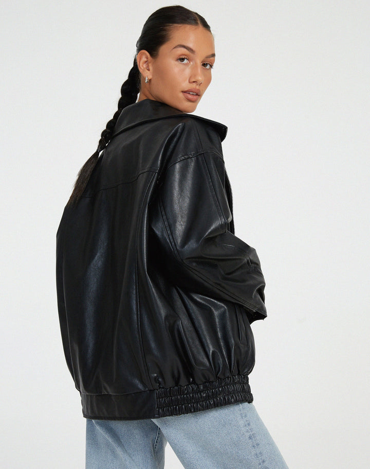 Women_s_Leather_Look_Jacket_Fashionable_look_with_quality_finish_8