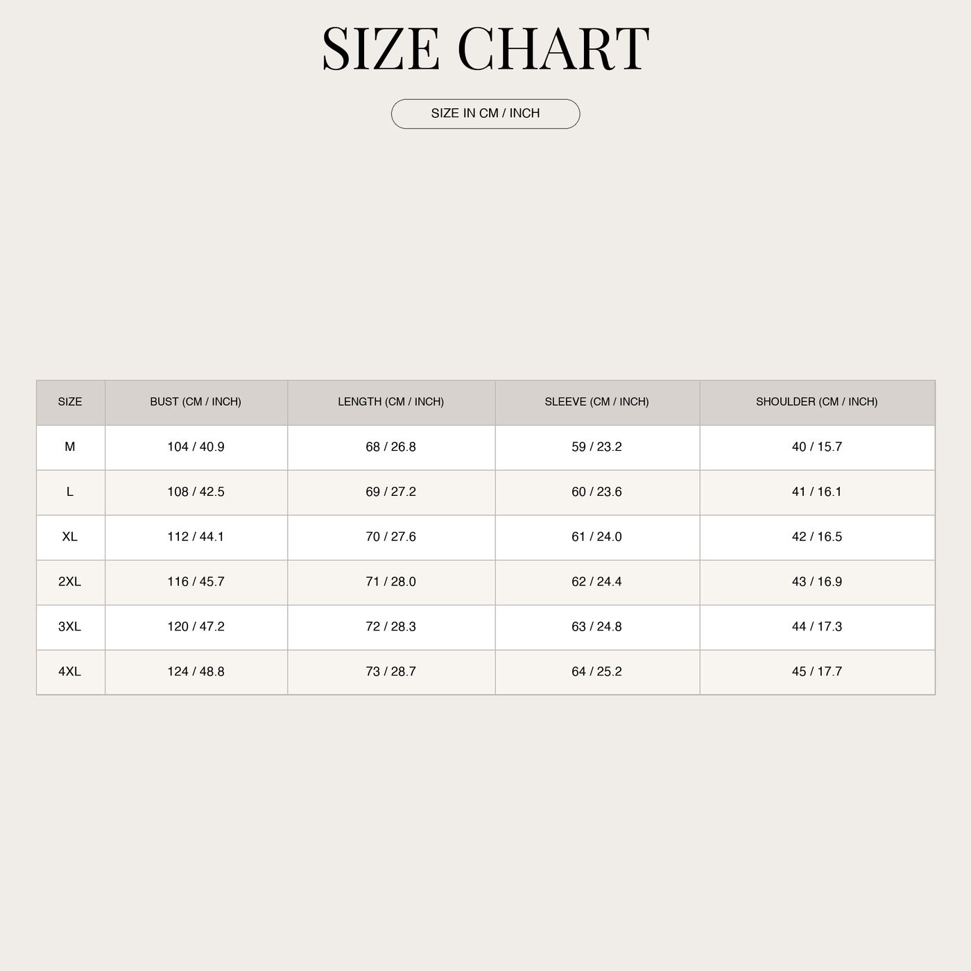 Women's Lightweight Waterproof Trench Coat – With Belted Waist size chart