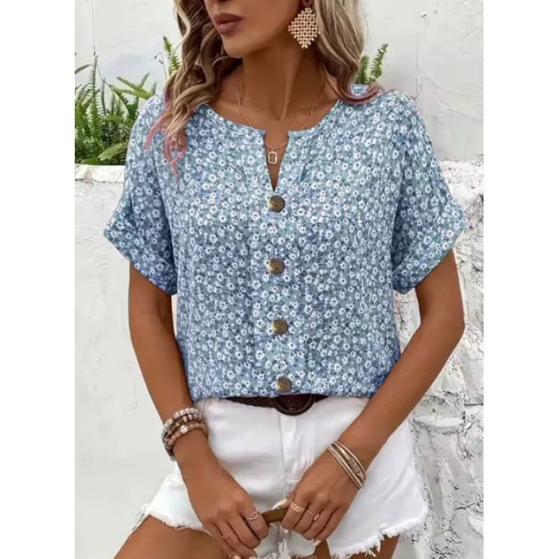 Womens_Linen_Blouse_V_neck_Button_Front_Shirt_6