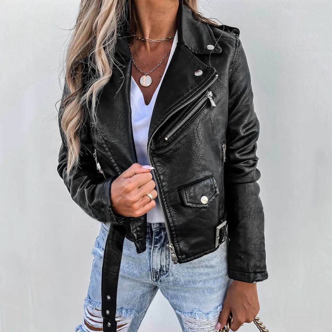 Women_s_Luxurious_Leather_Jacket_Stand_Up_Collar_and_Belted_Design_3