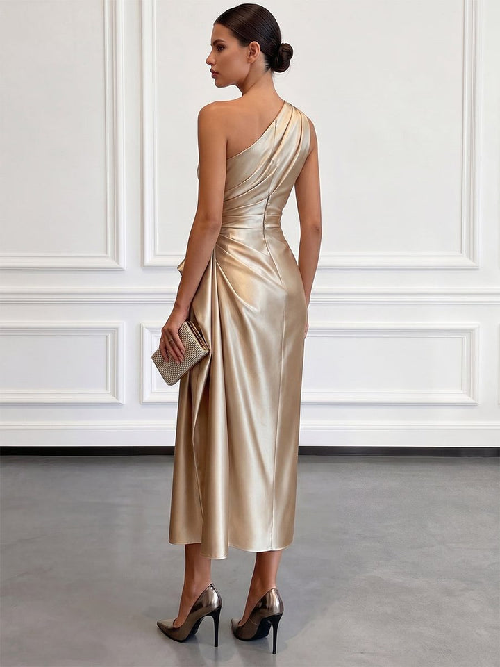 Women_s_Midi_Dress_One_Shoulder_with_Ruched_Waist_2