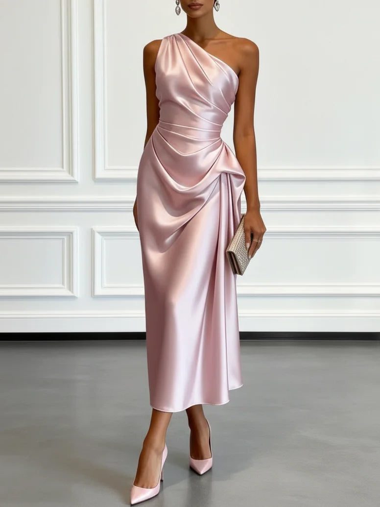 Women_s_Midi_Dress_One_Shoulder_with_Ruched_Waist_4