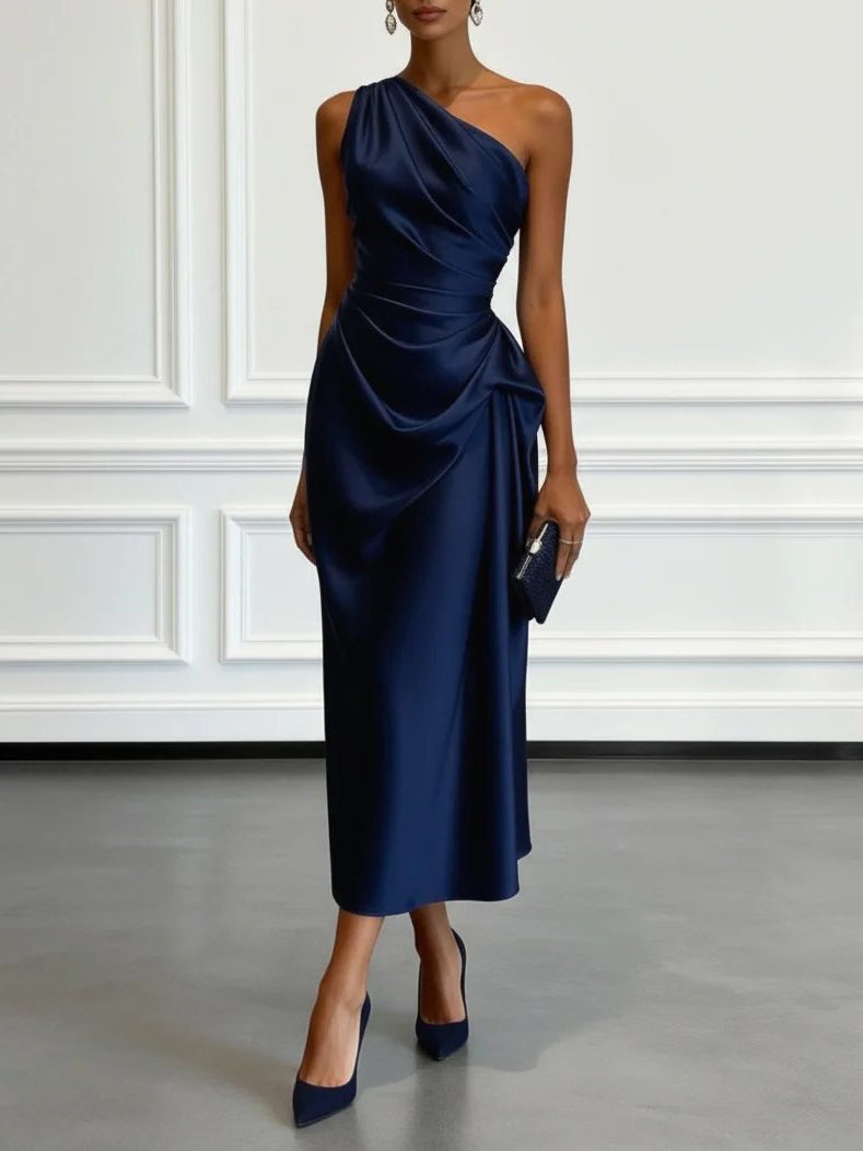 Women_s_Midi_Dress_One_Shoulder_with_Ruched_Waist_5