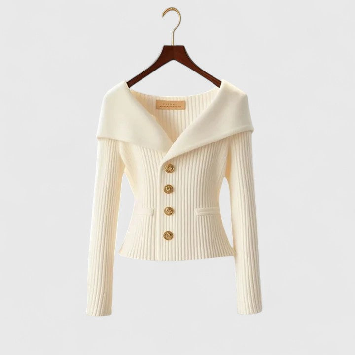 Women_s_Modern_Off_Shoulder_Pullover_Elegant_and_with_Button_Placket_1