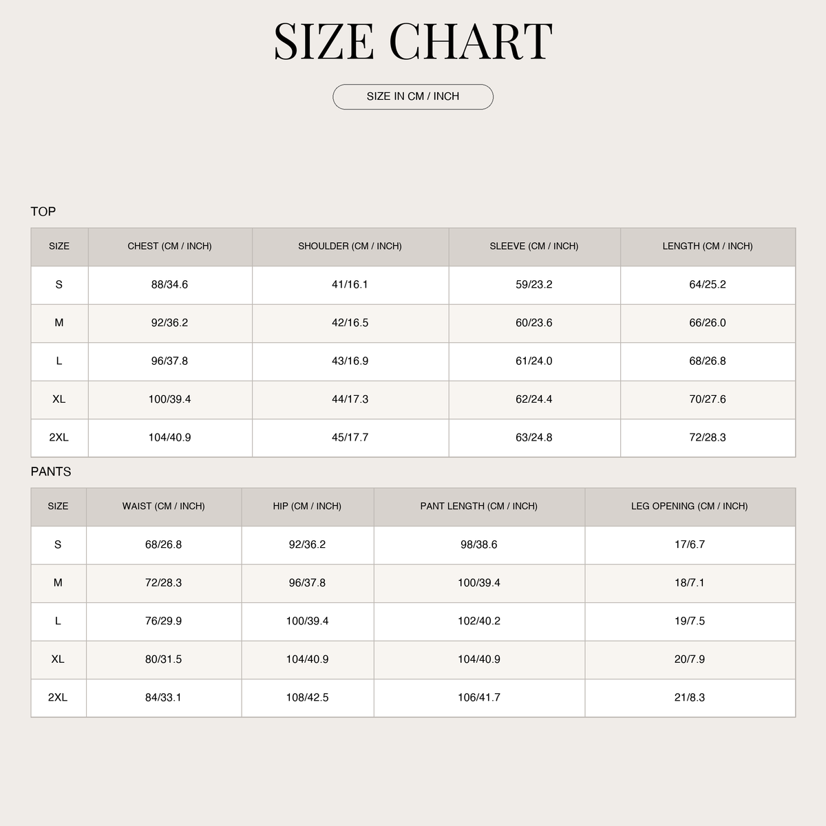 Women's Polished Trouser Suit – Structured Design with Confident Look size chart