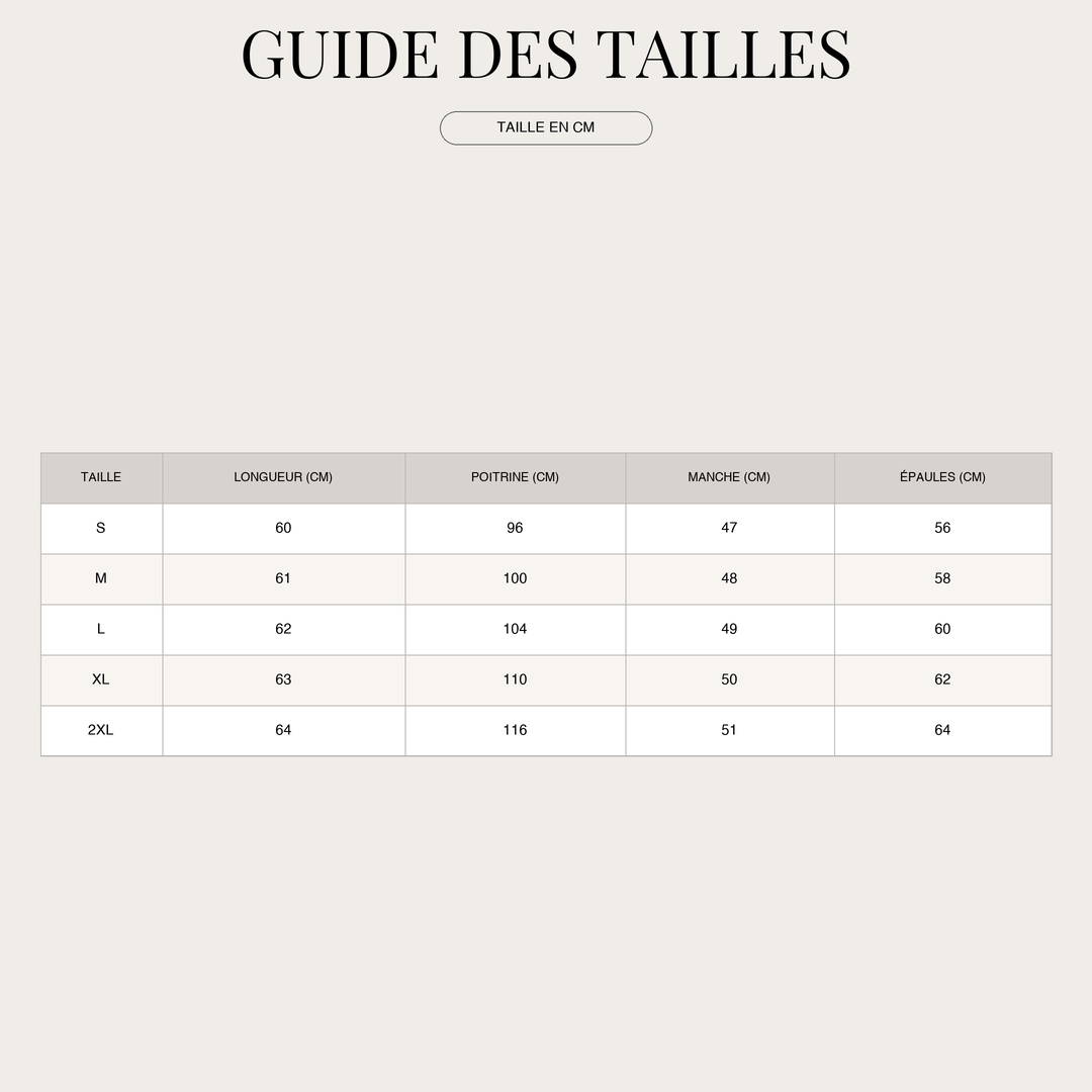 Sweat à capuche pour Femme – Imprimé fantaisie et Coupe décontractée size chart