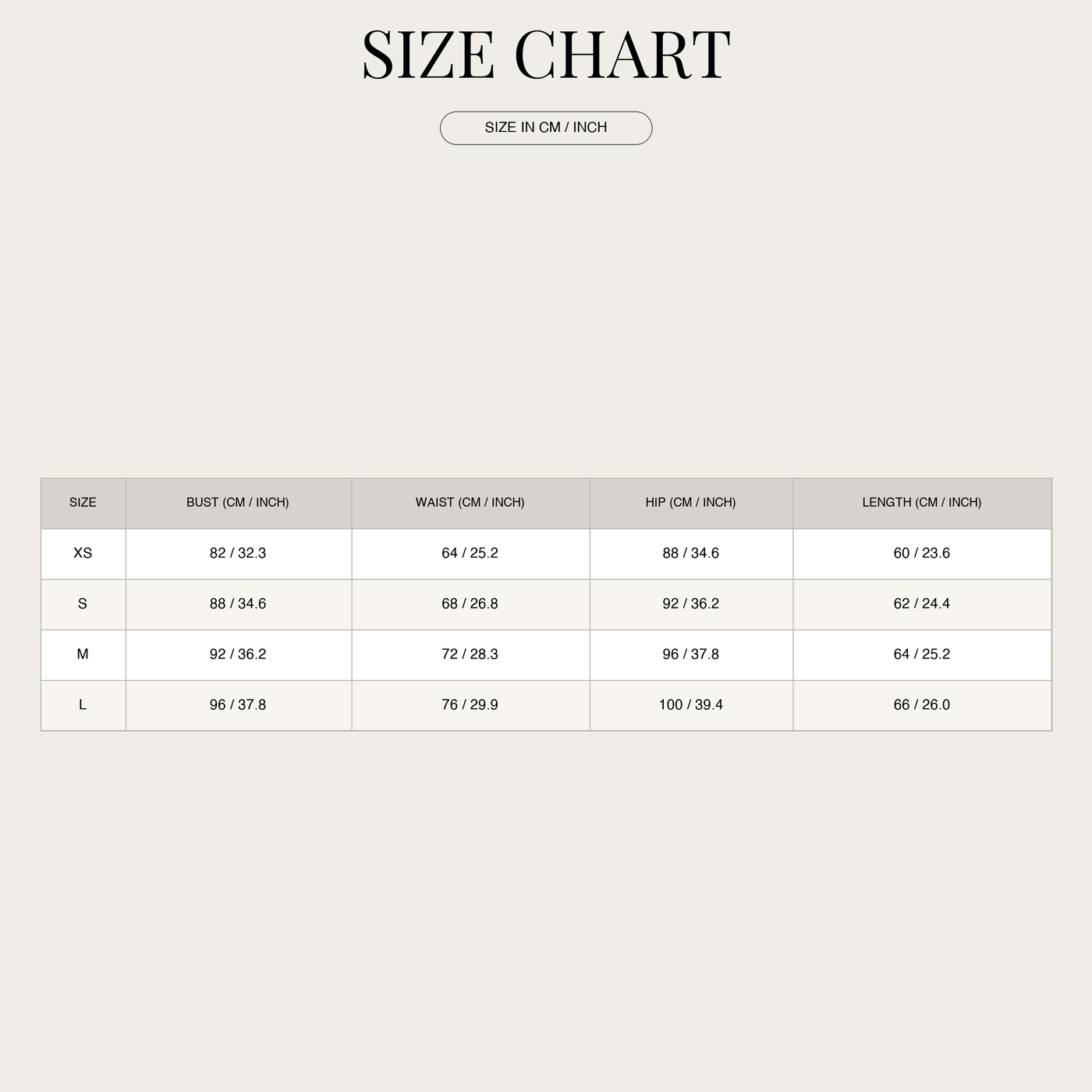 Women's Relaxed Quilted Jacket – Hooded Comfort size chart
