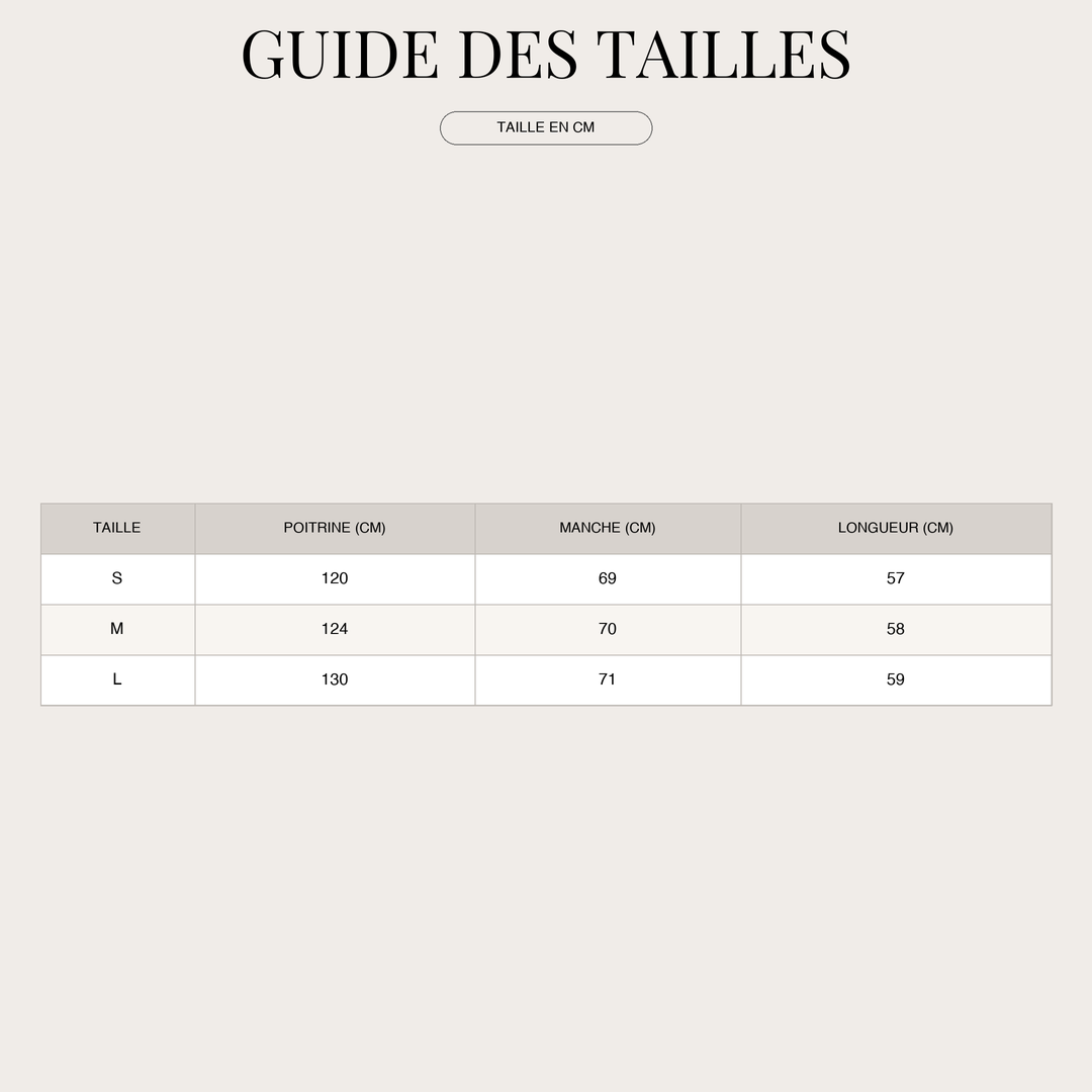Trench court pour Femme – Ceinturé et à double boutonnage size chart