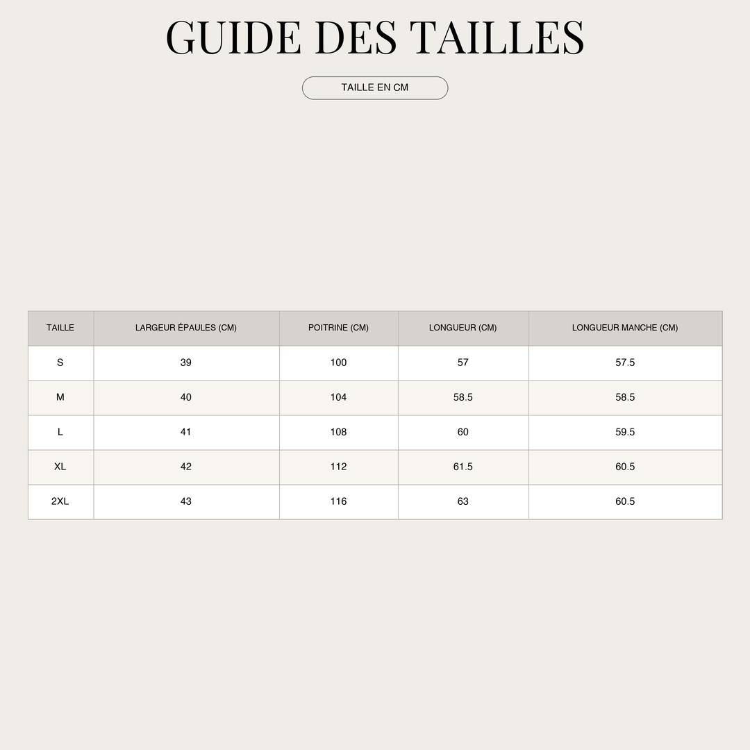 Cardigan structuré en maille pour Femme – Maille fine et coupe sans col size chart