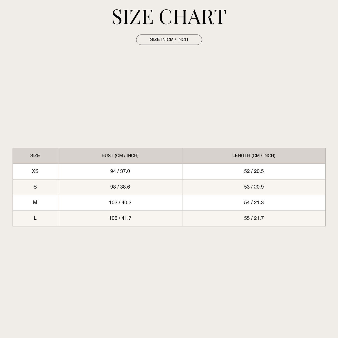 Women's Teddy Fleece Overshirt – Cozy Warmth with Loose Fit size chart